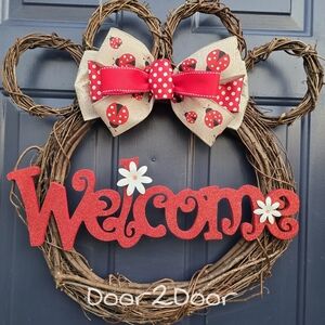 🐞Spring Lady Bug Paw Welcome Wreath 🐾